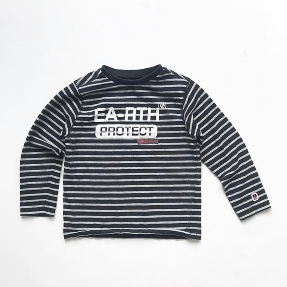 Okaidi stripe protect earth LS top EUC 6Y